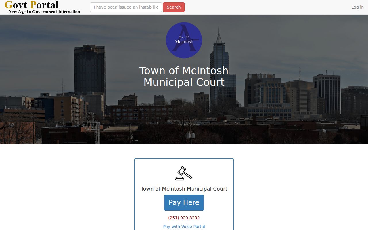 McIntosh court docket municipal ticket payment portal