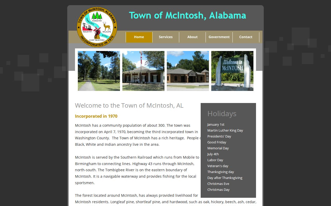 Town of McIntosh court docket government homepage