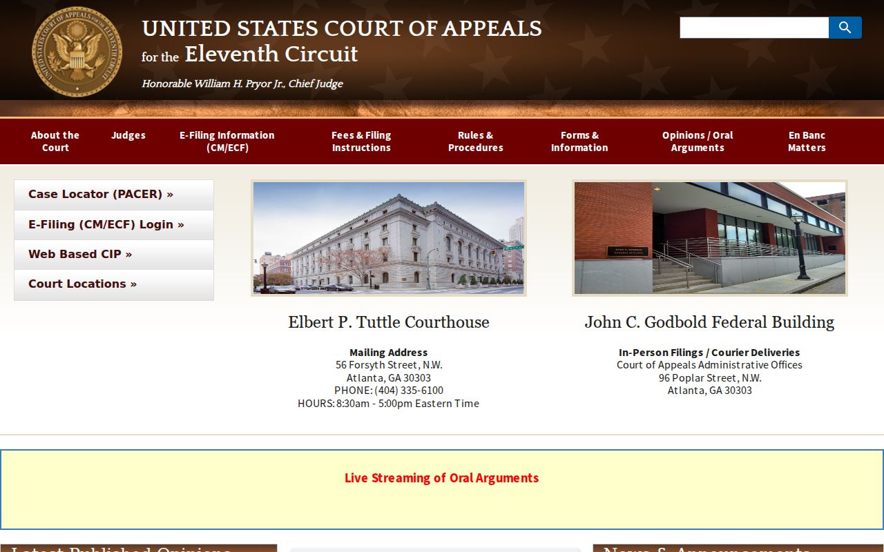 Washington County court docket Eleventh Circuit appeal page