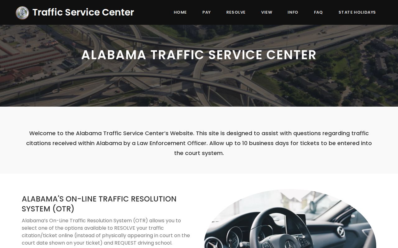 Washington County traffic ticket support through Alabama Traffic Service Center